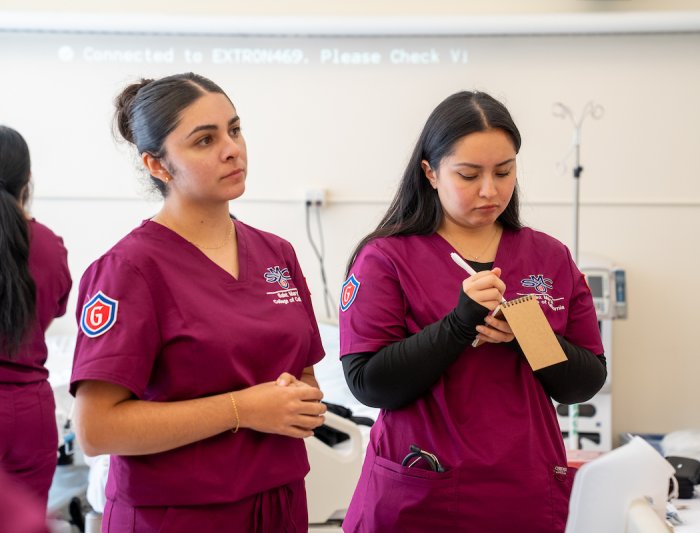 Nursing students in class