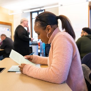 A student in a Marriage and Family Therapy class