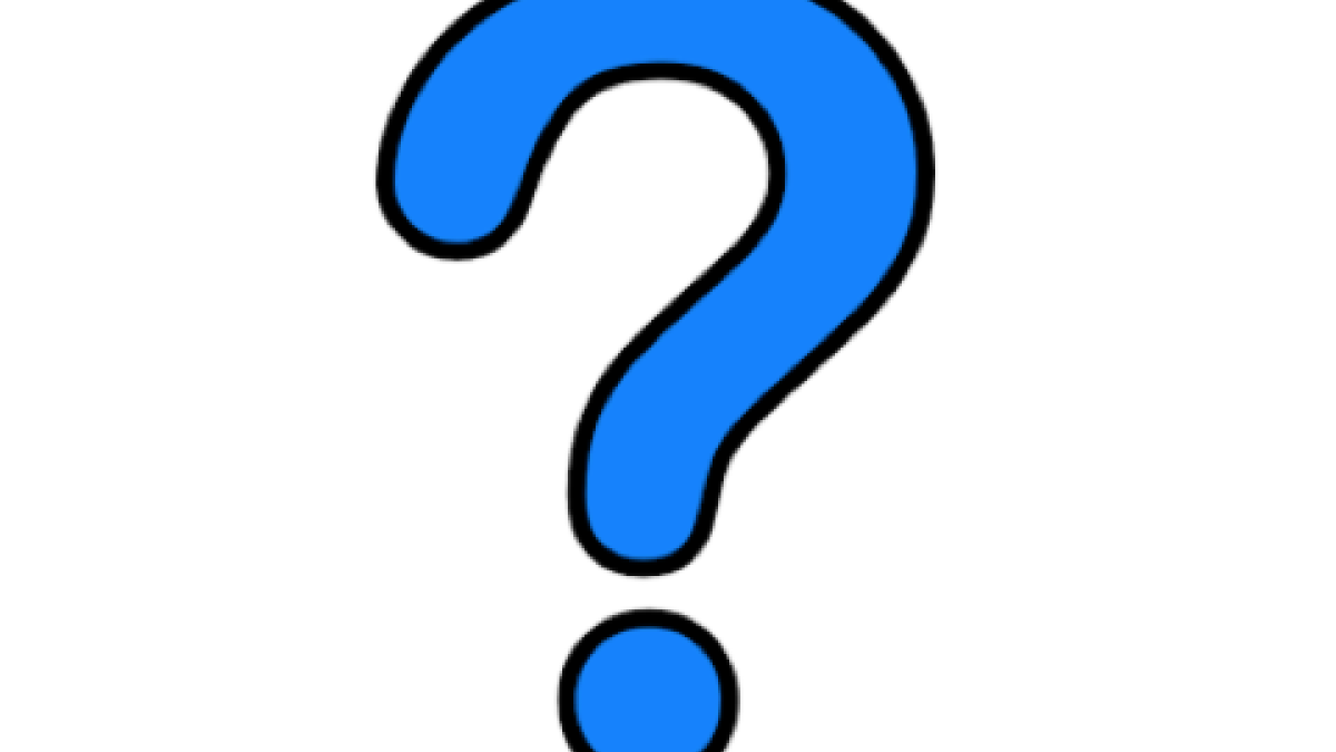 A blue question mark